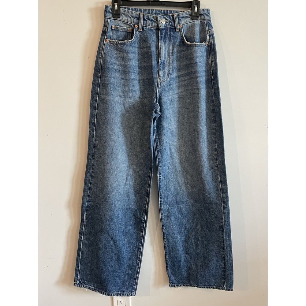 New Gina Tricot Perfect Jeans 28 Light Wash High Rise Organic Cotton Denim NWOT